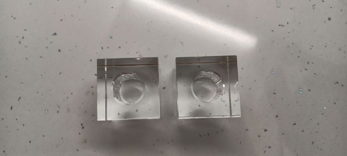2 Glass Cube Candle Holders