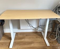 SANODESK Electric Standing Desk, 110 x 54cm, Height Adjustable, Maple