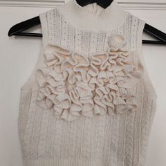 Zara cream sleeveless jumper