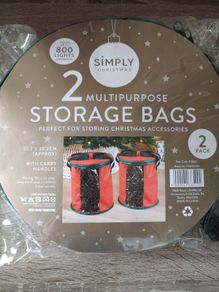 Set of x2 Christmas Storage Bags