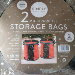 Set of x2 Christmas Storage Bags