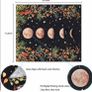 Moonlit Garden Tapestry, Moon Phase Tapestries Flower Vine Tapestry Black Background Floral Tapestry Wall Hanging for Room (MULTIPLE SIZES) Image 5