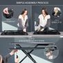 Standing 81 cm Desk Converter Height Adjustable Riser Sit to Stand Dual Monitor and Laptop Workstation with Wide Keyboard Tray Black DESK-V000K Image 7