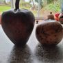 Wooden carved Apple and tea candle stand Image 3