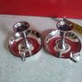 SET OF 2  Silver METAL Chamber Candlestick Candle Holder. Image 7