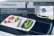 Chopping board with Collapsible strainer