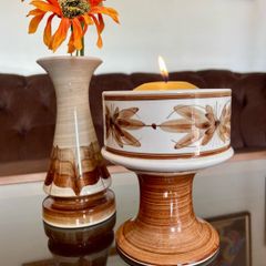 Vintage Set Jersey Pottery Planter Vase and Posy Vase Hand Painted 1970s