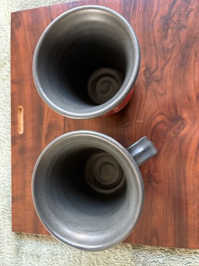 A Pair of Brand New Moville Pottery 'Ould Fella' and 'Ould Wan' Mugs