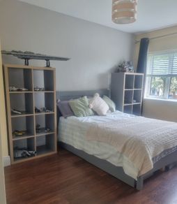 Grey Double Bed (4 drawers) and two matching units