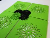 Placemats and Coaster Aster Flower Circle Felt Table Mats Set of 2 Laser Cut