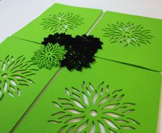 Placemats and Coaster Aster Flower Circle Felt Table Mats Set of 2 Laser Cut