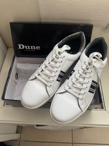 Dune white leather trainers
