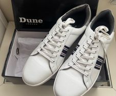 Dune white leather trainers