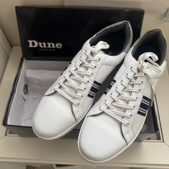 Dune white leather trainers