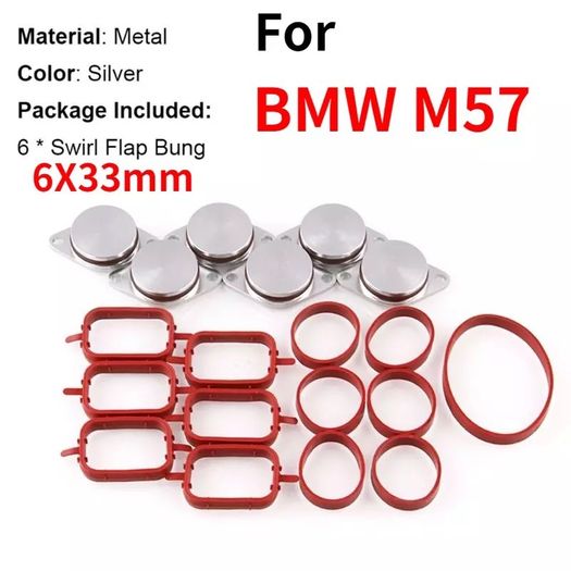 6X33mm Auto Replacement Parts for BMW M57 Swirl Blanks Flaps Repair Delete Kit with Intake Gaskets Key Blanks