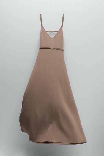 ZARA Knit V-neck midi dress with straps