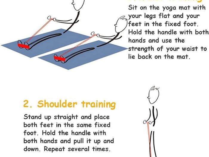 Multifunction Resistance Training 4 Tube Pedal Resistance Band Sit-up Pull Rope Fitness Pedal Exerciser Tension Rope Sport Trainer Equipment for Legs Fitness Arm Leg Slimming Training