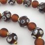 Antique Venetian African Style Skunk Eyes & Brown Glass Beads Necklace Image 9