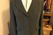 Vintage Grey Pin-striped Trouser Suit - Size 12