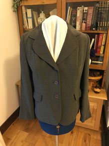Vintage Grey Pin-striped Trouser Suit - Size 12