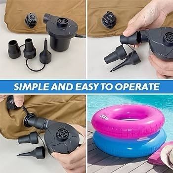NEW SALE | 220V AC/150W 50/60Hz portable quick fill AC Inflator Deflator with 3 Nozzles Pump for Bed Mattress Inflatables Paddling Pool Beach Toys