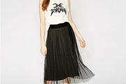 The Kooples Dotted Tulle Midi Skirt