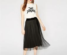 The Kooples Dotted Tulle Midi Skirt