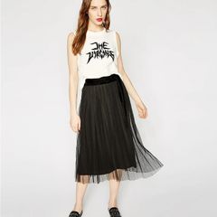 The Kooples Dotted Tulle Midi Skirt