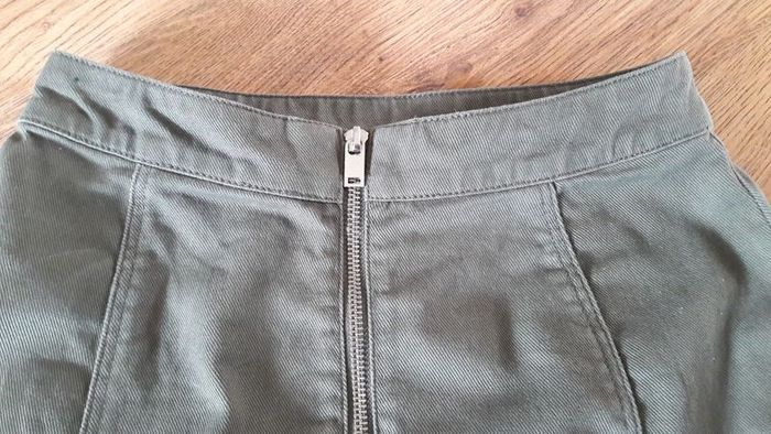 H+M khaki denim mini skirt size uk8