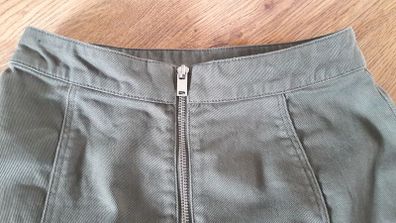 H+M khaki denim mini skirt size uk8
