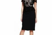 Embroidered lace black dress UK10-12