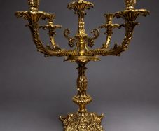Exquisite Antique 5 Branch French Brass Candelabra