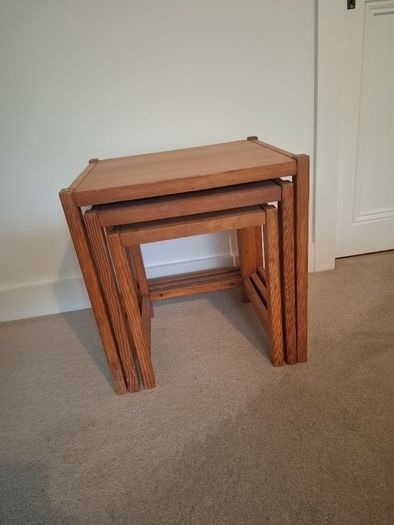 vintage nest of tables solid timber