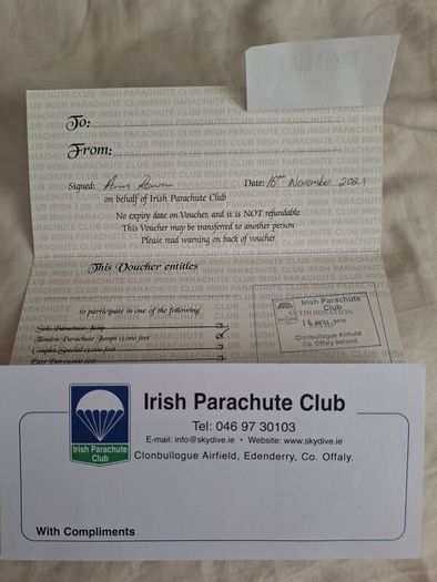 Sky jump voucher