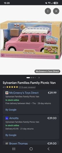 sylvanian families family picnic van