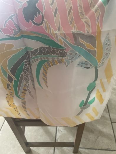 Hand painted silk scarf