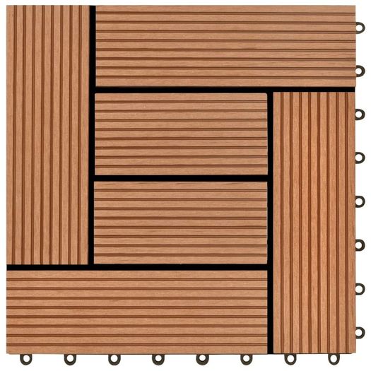 22 pcs Decking Tiles 30x30 cm 2 sqm WPC Black