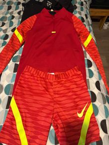 Men's Nike set half zip and shorts red