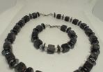 Gemstone necklace and bracelet sterling silver clasps matching set