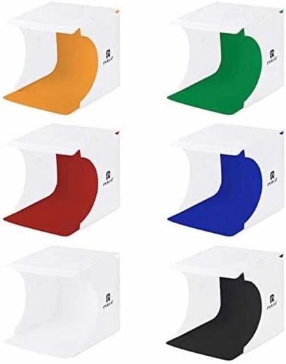 Portable Studio,Foldable Light Box for Photography with LED Light Mini Booth Shooting Tent kit Equipped with 6 Colors Background Cloths Built in Light