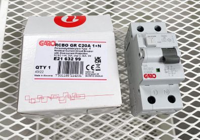 GARO RCBO GR C20A 1+N Residual circuit breaker