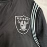 NFL Raiders Hooded Varsity Medium Jacket Black Grey Official American Football Image 2