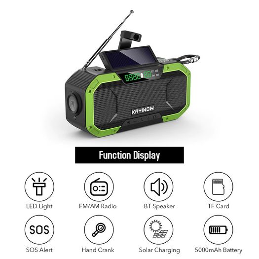 Emergency Solar Hand Crank Radio 5000mAh Power Bank Charger Flash Light Outdoor Camping Survival Radio outdoor survival