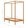 Canopy Bed Frame Honey Brown Solid Pine Wood 90x200 cm Image 2