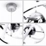 Modern Living Room LED Pendant Lights,Creative Adjustable Kitchen Light Fixture,26W Globe Chrome Ceiling Chandelier for Dining Room,Bedroom Image 4