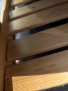 Wooden frame slated king size bed
