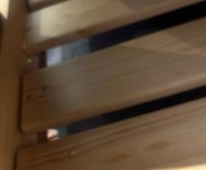 Wooden frame slated king size bed