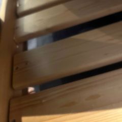 Wooden frame slated king size bed