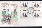 1978 Great Britain Centenary of Cyclists Traffic Lights Gutter Pairs 9p &amp; 10 1/2p commemorative stamps on illustrated First Day Cover (FDC)