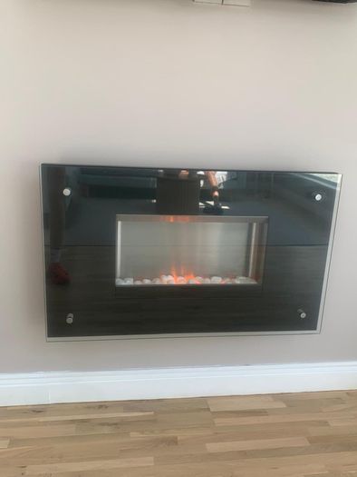 Modern wall-mounted electric fire.